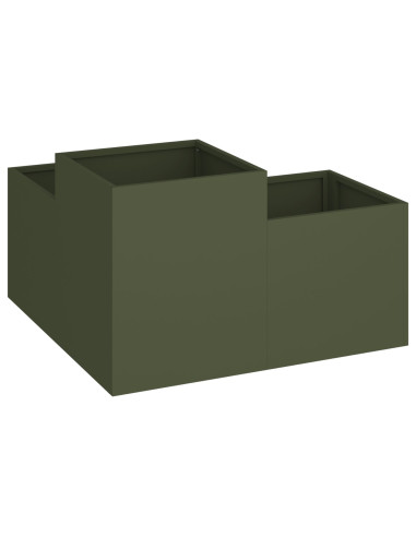 Vaso da giardino Oliver verde 80 x 80 x 48 cm Acciaio