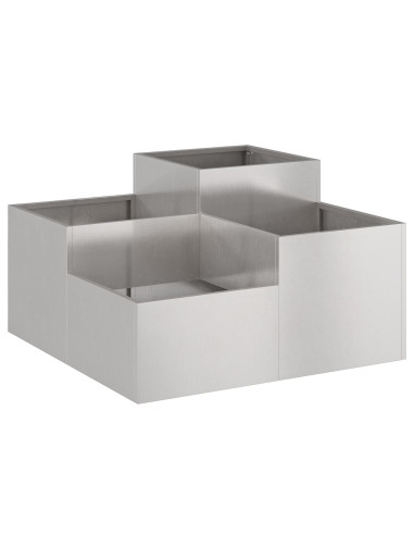 Vaso da giardino Argento 80 x 80 x 48 cm Acciaio inossidabile