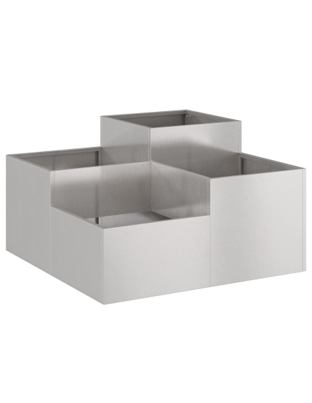 Vaso da giardino Argento 80 x 80 x 48 cm Acciaio inossidabile