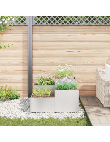 Vaso da giardino Argento 80 x 80 x 48 cm Acciaio inossidabile