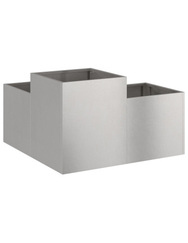 Vaso da giardino Argento 80 x 80 x 48 cm Acciaio inossidabile