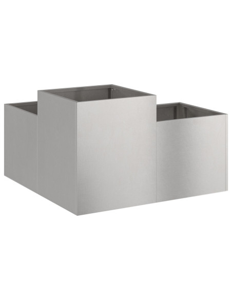 Vaso da giardino Argento 80 x 80 x 48 cm Acciaio inossidabile