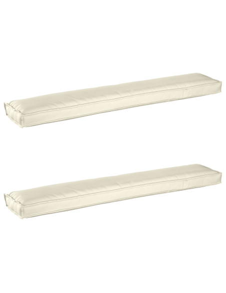 Cuscini per Pallet  Set di 2 Panna Poliestere 200 x 40 x 8 cm