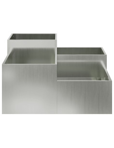 Vaso da giardino Argento 80 x 80 x 48 cm Acciaio zincato 2