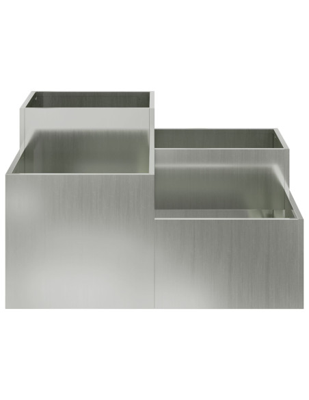 Vaso da giardino Argento 80 x 80 x 48 cm Acciaio zincato