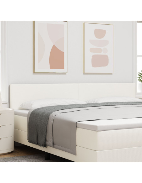 Testata LED Design Semplice  Crema 100 cm in Tessuto Corduroy