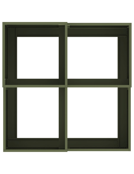Piantana da Giardino  100x100x48 cm Verde Oliva Acciaio