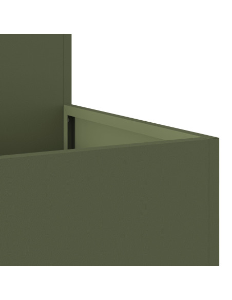 Piantana da Giardino  100x100x48 cm Verde Oliva Acciaio