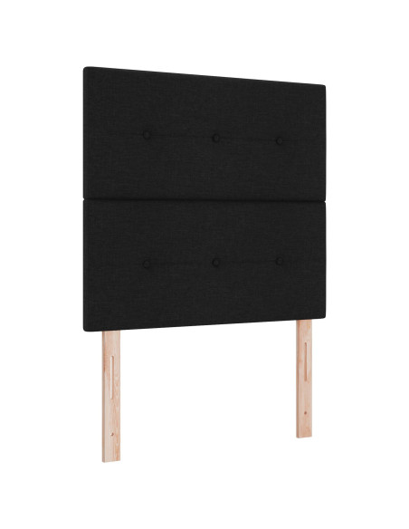 Letto con Base a Molle e Materasso  Nero Tessuto 90 x 200 cm