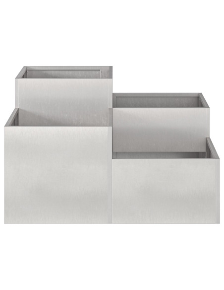 Vaso da giardino Argento 100 x 100 x 48 cm Acciaio inossidabile