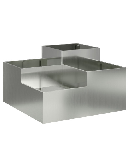 vivaXL Fioriera da Giardino 100x100x48 cm Acciaio Zincato