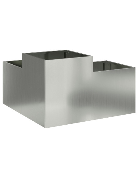 vivaXL Fioriera da Giardino 100x100x48 cm Acciaio Zincato