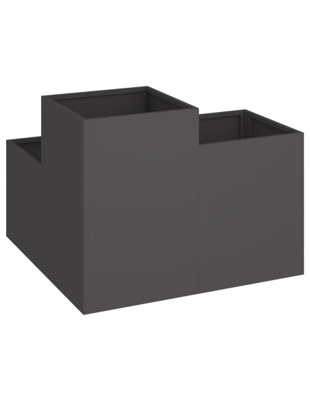 Vaso da giardino Nero 100 x 100 x 60 cm Acciaio