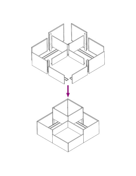 Vaso da giardino Argento 100 x 100 x 48 cm Acciaio zincato