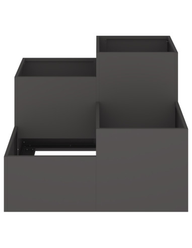 Vaso da giardino Nero 100 x 100 x 60 cm Acciaio