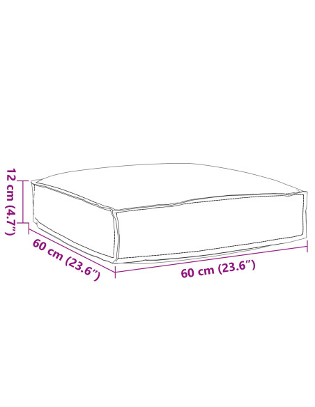 Cuscino per Pallet  da Seduta Panna 60 x 60 x 12 cm Tessuto Oxford