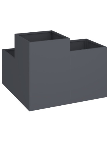 Vaso da giardino Antracite 100 x 100 x 60 cm Acciaio