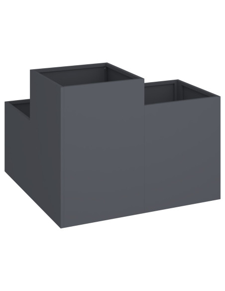 Vaso da giardino Antracite 100 x 100 x 60 cm Acciaio