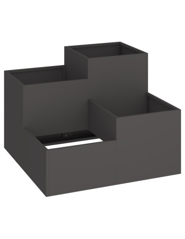 Vaso da giardino Nero 80 x 80 x 60 cm Acciaio