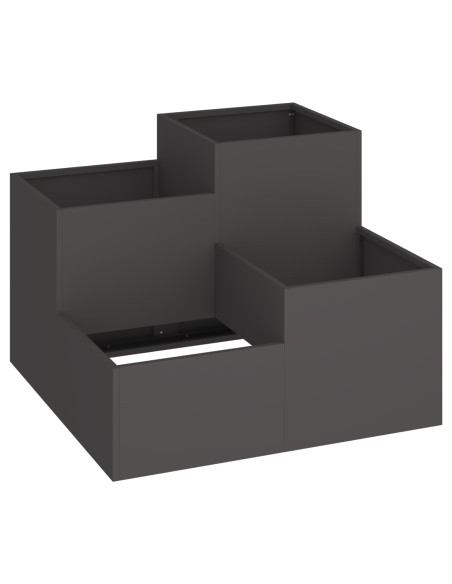 vasi da giardino  80x80x60 cm Acciaio Nero