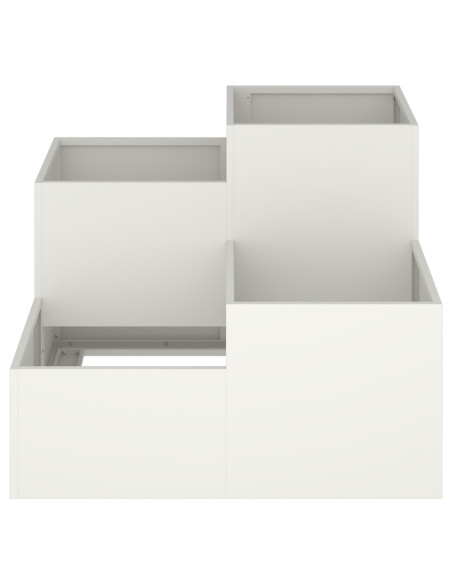Fioriera da Giardino 80x80x60 cm Acciaio Bianco