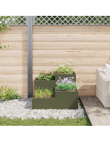 Vaso da giardino Oliver verde 100 x 100 x 60 cm Acciaio