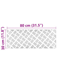 Gradini per Scale 4 pcs Argento 80 x 30 cm Alluminio