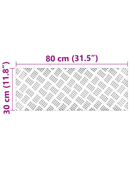 Piastre in Alluminio con Finitura a Rombo 4 pezzi Antiscivolo 80x30 cm