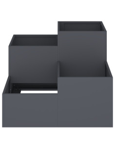 Vaso da giardino Antracite 80 x 80 x 60 cm Acciaio 2