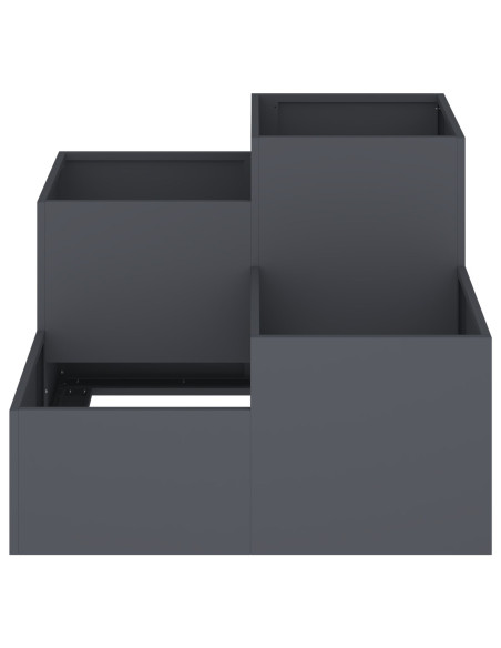 Vaso da giardino Antracite 80 x 80 x 60 cm Acciaio