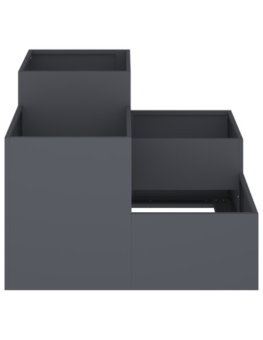 Vaso da giardino Antracite 80 x 80 x 60 cm Acciaio