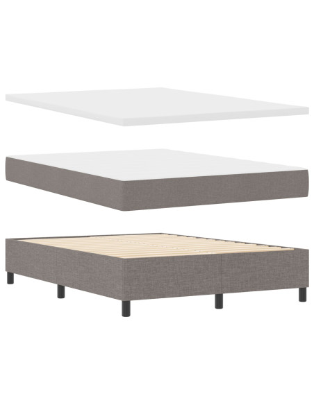 Struttura Letto  con Materasso Grigio Tessuto 160 x 200 cm
