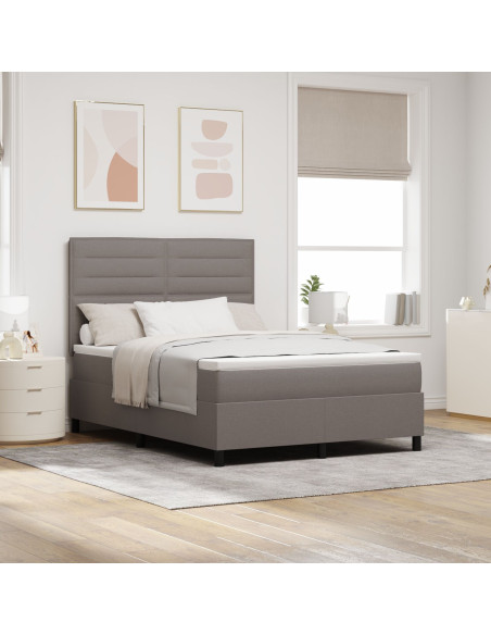 Struttura Letto  con Materasso Grigio Tessuto 160 x 200 cm