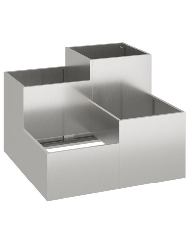 Vaso da giardino Argento 80 x 80 x 60 cm Acciaio inossidabile