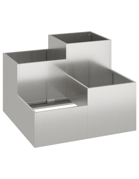 Vaso da giardino Argento 80 x 80 x 60 cm Acciaio inossidabile