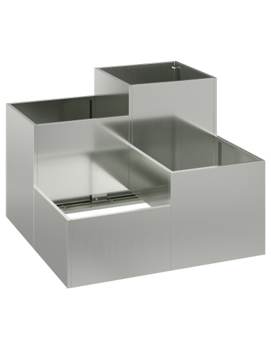 Vaso da giardino Argento 80 x 80 x 60 cm Acciaio zincato