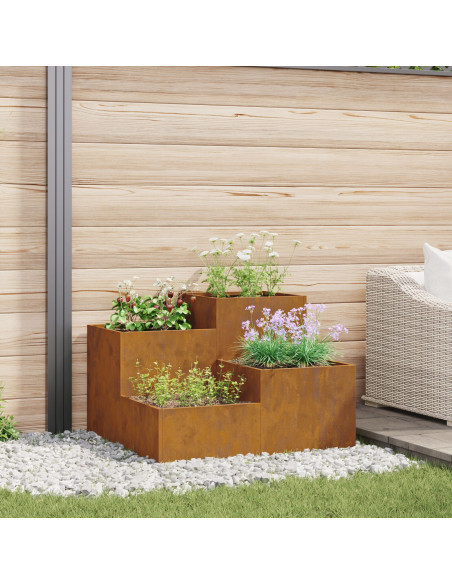 Fioriera da Giardino 80x80x60 cm Acciaio Inossidabile