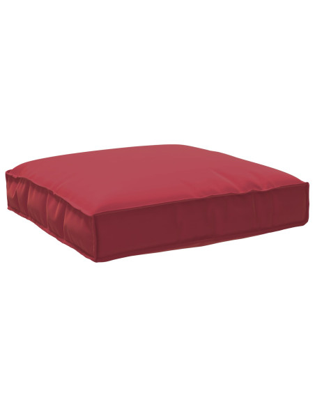 Cuscino per Pallet  per seduta Rosso Vino 80x80x12 cm Tessuto Oxford
