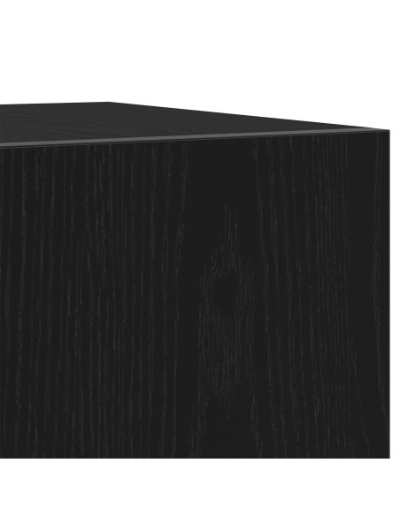 Mobile TV  con luci LED Nero Rovere 160x35x40 cm in legno ingegnerizzato