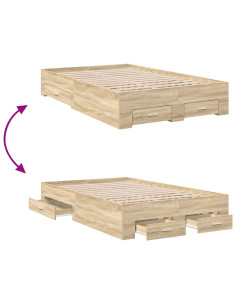 Struttura del letto Marrone 120 x 200 cm Legno multistrato