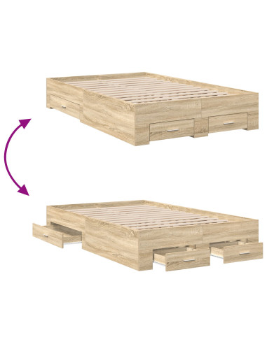 Struttura del letto Marrone 120 x 200 cm Legno multistrato