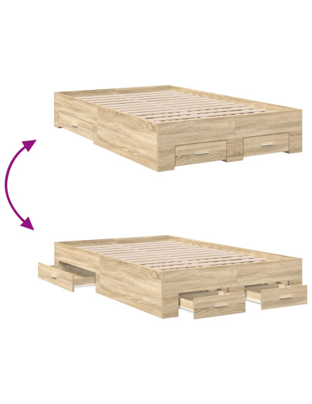 Struttura del letto Marrone 120 x 200 cm Legno multistrato