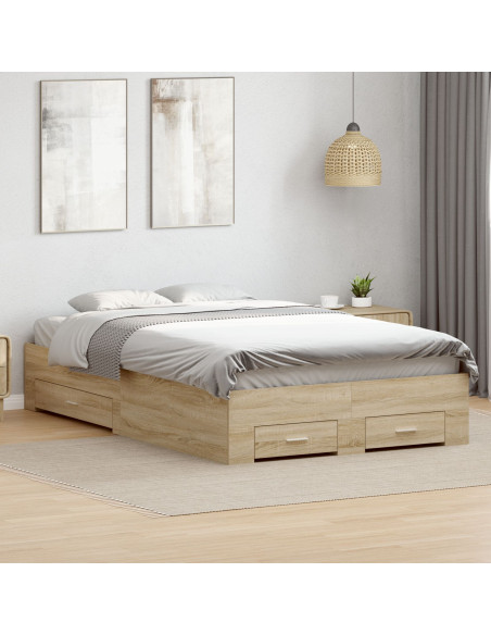 Struttura letto  senza materasso con cassetti Matrimoniale in legno ingegnerizzato