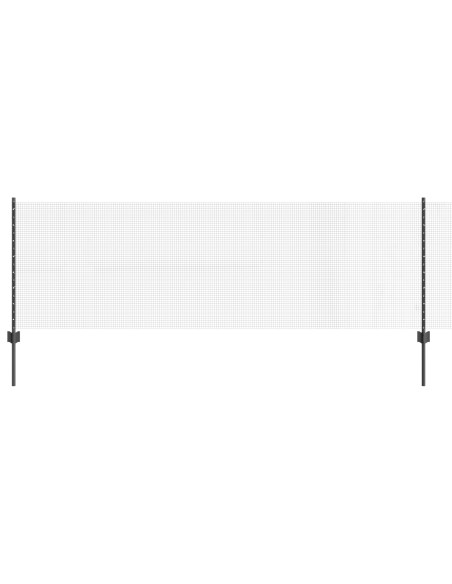Recinzione in Rete Saldata  con 11 Post U Grigio 0.8x25 m Acciaio