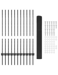 Recinzione con Posto Grigio 1 x 25 m Acciaio
