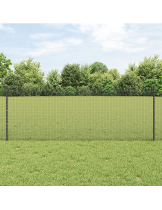 Recinzione con Posto Grigio 0,8 x 100 m Acciaio e PVC