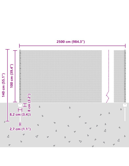 Recinzione con Posto Verde 1 x 10 m Acciaio e PVC