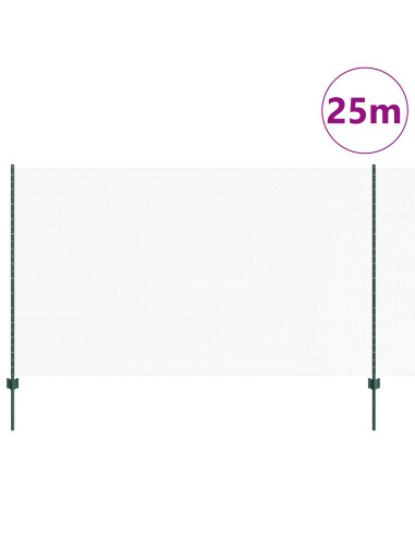 Recinzione con Posto Verde 1,4 x 25 m Acciaio e PVC