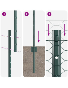 Recinzione con Posto Verde 1,5 x 50 m Acciaio e PVC