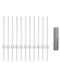 Recinzione con Posto Argento 0,5 x 25 m Acciaio